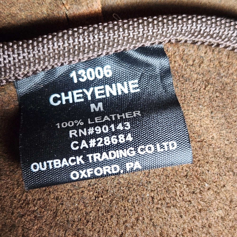 OUTBACK TRADING CO Cowboy Hat Men's Medium Brown Oiled Leather Cheyenne Western - Picture 7 of 12